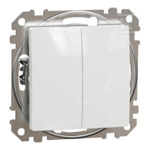 Schneider Electric Dvojno polno stopniščno stikalo, bel Sedna Design