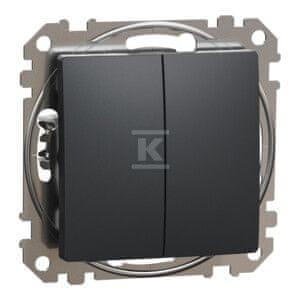 Schneider Electric Dvojno stopničasto stikalo, antracitno črna Sedna Design