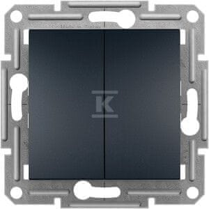Schneider Electric Dvojno stopničasto stikalo (vijačni priključki) brez okvirja, antracit Asfora
