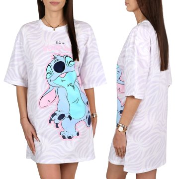 Disney DISNEY Stitch Ženska nočna srajca, 100% bombaž, poletna spalna oblačila