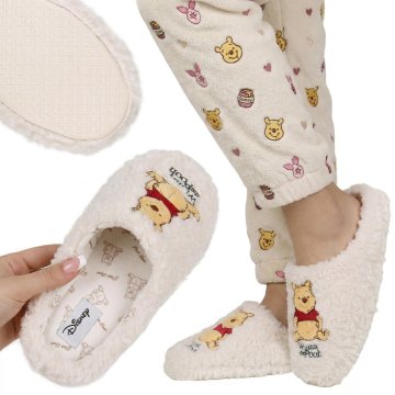 Disney Medvedek Pu Protizdrsne ženske copate, tople, mehke, kosmate copate za domačo uporabo