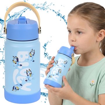 sarcia.eu BLUEY Jeklena steklenica za vodo z ustnikom in ročajem, za dekleta 350ml
