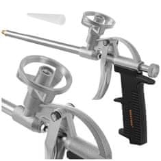 BIGSTREN Kovinska pištola za montažno peno z natančno regulacijo pretoka, profesionalna pištola za PU peno, aluminijasto ohišje, univerzalni T-navoj, za mojstre in DIY uporabo