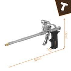 BIGSTREN Kovinska pištola za montažno peno z natančno regulacijo pretoka, profesionalna pištola za PU peno, aluminijasto ohišje, univerzalni T-navoj, za mojstre in DIY uporabo