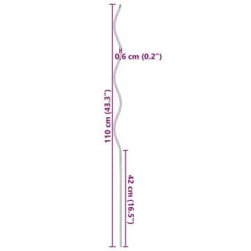 Vidaxl vidaXL Spiralne opore za rastline, 20 kosov, 110 cm, pocinkano jeklo