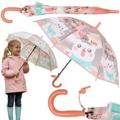 sarcia.eu Avtomatski dežnik za otroke, beli medved, zložljiv dežnik s piščalko 83 cm