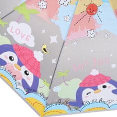 sarcia.eu Avtomatski otroški dežnik, pingvin, zložljiv dežnik s piščalko 83 cm