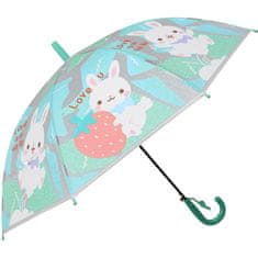 sarcia.eu Avtomatski dežnik za otroke, zajček, zložljiv dežnik s piščalko 83 cm