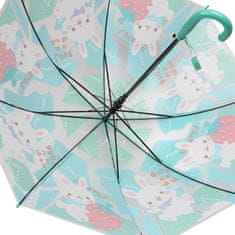 sarcia.eu Avtomatski dežnik za otroke, zajček, zložljiv dežnik s piščalko 83 cm