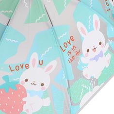 sarcia.eu Avtomatski dežnik za otroke, zajček, zložljiv dežnik s piščalko 83 cm