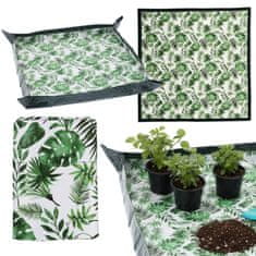 GARDEN LINE Prekrivna podlaga za presaditev rastlin in cvetja s pritisknimi zaponkami, vodotesna podlaga za sadike 75x75 cm