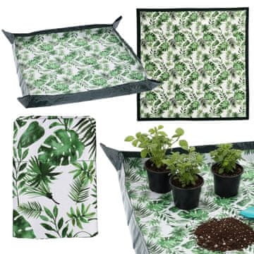 GARDEN LINE Prekrivna podlaga za presaditev rastlin in cvetja s pritisknimi zaponkami, vodotesna podlaga za sadike 75x75 cm