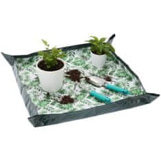 GARDEN LINE Prekrivna podlaga za presaditev rastlin in cvetja s pritisknimi zaponkami, vodotesna podlaga za sadike 75x75 cm