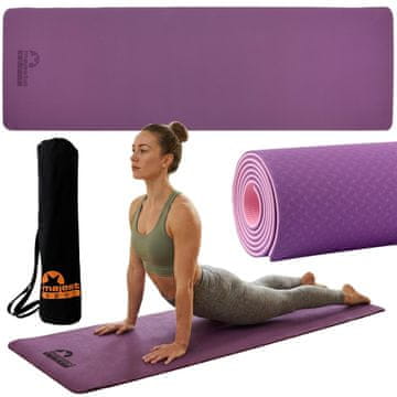 sarcia.eu Vijolična jogijska vadbena podloga, protizdrsna karimata, vodoodporna 183x61x0,6 cm + prevleka/torba