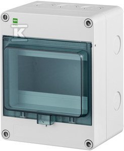 slomart Nadometna razdelilna omarica HERMETICA 1x6 modulov N priključek zatemnjena vrata IP65