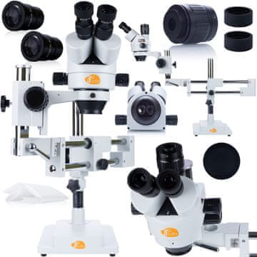 Rosfix Jupiter Pro MSJP-T-SDMS1 Trinokularni Stereo Mikroskop – 7–45-Kratna Povečava, Simultano Žarišče, 100 Mm Širokokotni Objektiv | CE