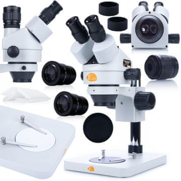 Rosfix Mercury Pro MSMP-T-PS1 Trinokularni Stereo Mikroskop – Povečava 7x–45x | Nosilec C, 360°, WF10x/20