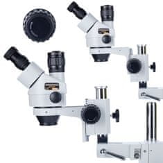 Rosfix Stereo Mikroskop Jupiter Pro – Trinokularna Glava, Povečava 7X-45X | Osvetlitev 56xLED, Kamera Pegasus