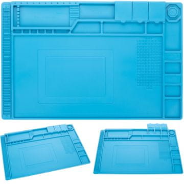 Rosfix Silikonska Servisna Tla z Organizatorjem – 450×300 Mm, Odporna do 500 °C, ESD, 5 Mm