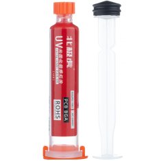Rosfix Rdeča UV Soldermaska 10 Ml – Zaščita PCB, Neprevodna, Hitro Strjevanje | 365 Nm, 95 Mm Strižka