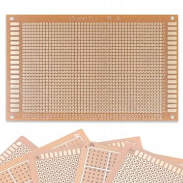 Rosfix Prototipna Tiskanina Plošča 90 X 150 Mm – Enostranska, THT Montaža, Raster 2,54 Mm | 4 Montažne Luknje