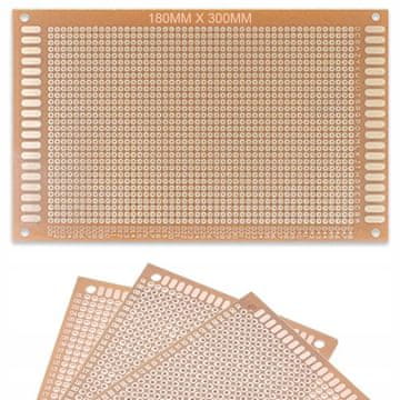 Rosfix Prototipna Tiskanina Plošča 180 X 300 Mm – Enostranska, THT Montaža, Raster 2,54 Mm | 4 Montažne Luknje