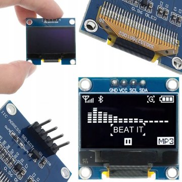 OEM OLED 0.96 Prikazovalni Modul – 4 Pini, Beli Zaslon, I2C, 128x64, 3.3–5V | 27 X 27 Mm