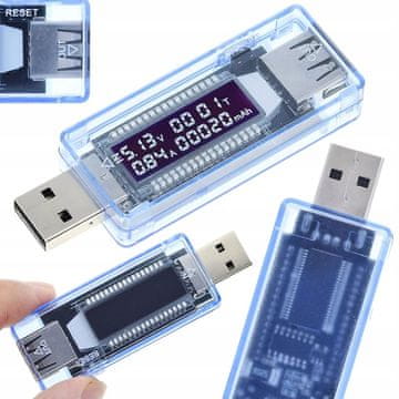 Rosfix KEWEISI KWS-V20 USB Tester – Voltmeter v Ampermetru z LCD | 4V–20V, 0–3A, Merjenje Energije