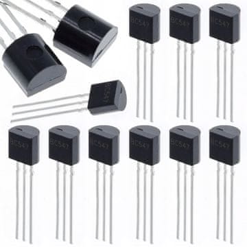 Rosfix BC547 NPN Tranzistor – Bipolarni za Arduino v Projektih DIY | Set 10 Kosov, Visoka Zanesljivost