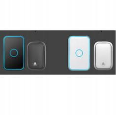 OEM Brezžični Zvonec – LED, 60 Melodij, IP55, 300 M Domet, 110 dB, Črn | za Zunaj v Notranjosti