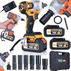 Rosfix Oranžni Doberman OD21V Akumulator Udarni Ključ – 350 Nm, 2x 4Ah, 1/2, 21V | Brezkrtačni Motor