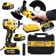 Rosfix Ključ Udarni KUYT20V Baterijski Set + Kotna Brusilka SYS20V – 2x 4Ah, 21V, 350Nm | Serija X-POWER