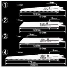 Rosfix Set Rezil za Sabljasto Žago – 150/200 Mm, 6–18 TPI, Jeklo, za Les in Kovino | RW21V