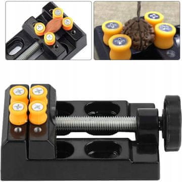 Rosfix Kovinski Namizni Primež – Kompakten 63x105 Mm, 55 Mm Odprtina, 4 Vpenjalni Nastavki | za Delavnico in Modelarstvo | Primež Per Mizo