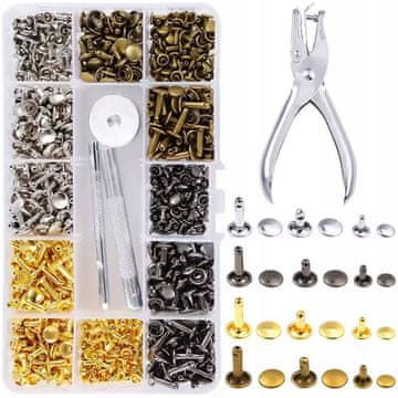 Rosfix Set Kalatkaški Niti 360Z – 360 Kos, 6–12 Mm, Kovinski | za Usnje, Torbe, Pasove, Kamiennyštvo