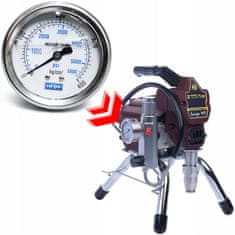 Zenthril Zenthril Manometer za Airless Brizgalno Napravo Surge Eco/WF 1800W – 5600 PSI, G 1/4 | Nerjaveče Jeklo