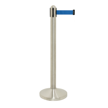 Securit by Vermes USMERJEVALNI STEBRIČEK z modrim izvlečnim TRAKOM Steel RSRTRVSBU