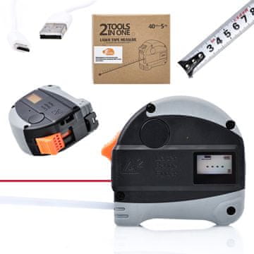 Rosfix Digitalni Laserski Merilnik Razdalje – 40 M Domet, 0.001 M Natančnost, LED Zaslon, Li-Ion Baterija