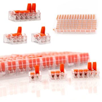 Rosfix Set Hitrih Spojnih Sponk 75 Kos – Plastična Škatla z Razdelka | 250 v, 32 a, 0,14–4 mm² | za Avto, Elektroniko, DIY Projekte