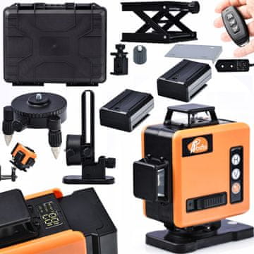 Rosfix Laserski Set Nivelir ROT16L-L – 16 Linij, Zeleni Žarek 532 Nm, IP54, 25 M Domet, 2x 3500 mAh | za Gradnjo in Notranja Dela