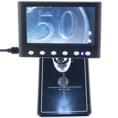 Rosfix Mikroskop DM7-B1 – Digitalni 4,3"" LCD Zaslon, 50–1000X, 8 LED Diod, USB, microSD | 1080P, Fokus 0–3 cm