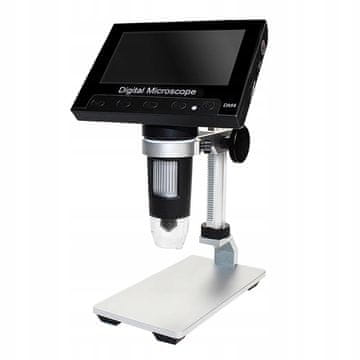 Rosfix Mikroskop DM4-z04008 – Digitalni 4.3"" LCD, 50–1000X, 720P, 8 LED, USB, MicroSD | za Industrijo in Šolo