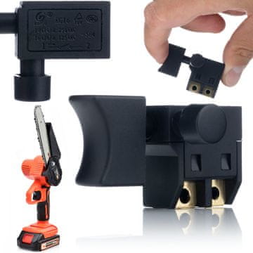 Rosfix Gumb za Akumulatorsko Žago Orange Piranhia 21v – Vgrajena Mini Svetilka | 2 Priključni Kabli