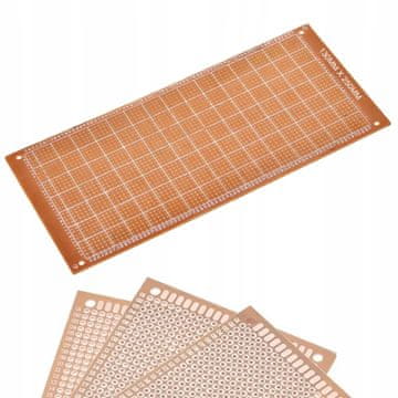 Rosfix Enostranska Univerzalna Prototipna Plošča – 130 X 250 mm, THT, Raster 2,54 mm | 4 Montažne Luknje