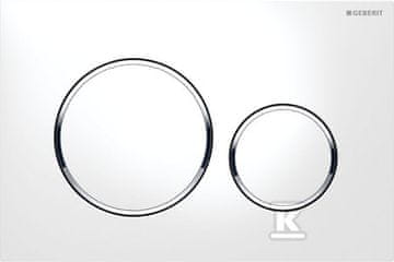 slomart Geberit Sigma20 tipka za splakovanje, sprednje aktiviranje, bela-sijajni krom-bela, okrogla