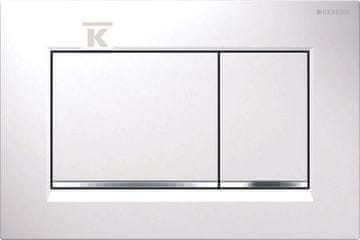 slomart Geberit Sigma20 splakovalna tipka, spredaj aktivirana, bela-sijajni krom-bela, pravokotna