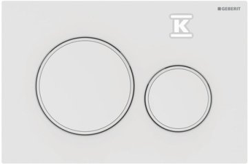 slomart Geberit Sigma20 splakovalna tipka, spredaj aktivirana, mat bela-bela-mat bela, enostavna za čiščenje, okrogla