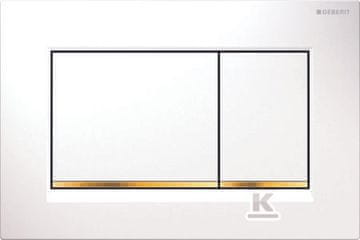 slomart Geberit Sigma20 splakovalna tipka, spredaj aktivirana, bela-zlata-bela, pravokotna