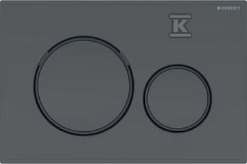 slomart Geberit Sigma20 splakovalna tipka, spredaj aktivirana, mat črna-črna-mat črna, enostavna za čiščenje, okrogla