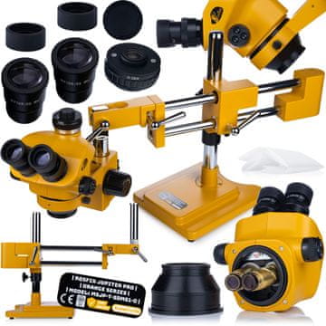 Rosfix Jupiter Pro MSJP-T-SDMS1-o – Trinokularni Stereoskopski Mikroskop | 7X–50X Povečava, Mikroskop X/Y, 360° kot | za Servis, SMT, Laboratorije